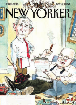 La copertina The New Yorker del 5 Dicembre del 2005 che mostra Bush e Cheney.